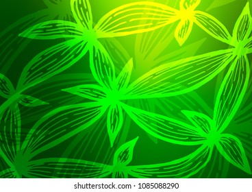 Light Green vector natural elegant template. Blurred decorative design in Indian style with Zen tangles. A completely new design for your business.
