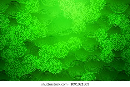 Light Green vector natural elegant artwork. Brand-new colored illustration in blurry style with flowers. The textured pattern can be used for website.