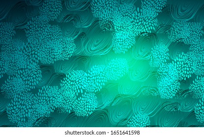Light Green vector natural elegant template. Sketchy doodles with flowers on blurred background. The template can be used as a background for cell phones.