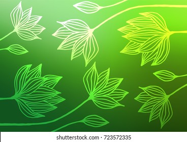 Light Green vector natural elegant pattern. A vague abstract illustration with doodles in Indian style. The textured pattern can be used for website.