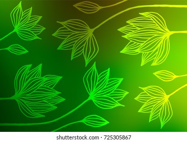 Light Green vector natural elegant template. Brand-new colored illustration in blurry style with doodles. The pattern can be used for heads of websites and designs.