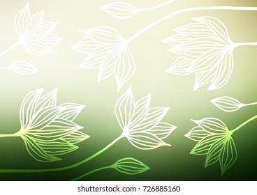 Light Green vector natural elegant template. Doodles on blurred abstract background with gradient. Brand-new design for your business.