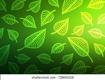 Light Green vector natural elegant pattern. A vague abstract illustration with doodles in Indian style. Brand-new style for your business design.