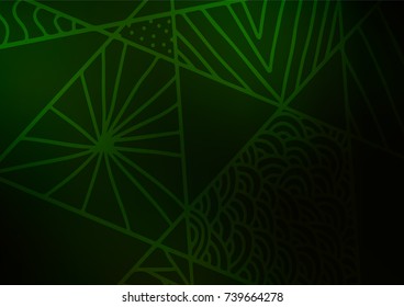 Light Green vector natural elegant template. Colorful abstract illustration with lines in Asian style. The pattern can be used for wallpapers and coloring books.