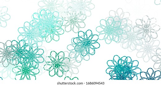 Hellgrüne Vektorillustration, natürliche Anordnung mit Blumen. Modernes Design mit Farbverlauf-Blumen auf abstraktem Hintergrund. Muster für Webdesign.