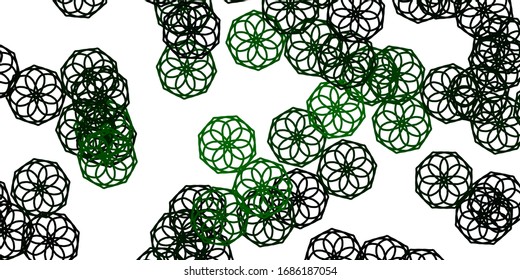 Light Green vector natural layout with flowers. Illustration with abstract colorful flowers with gradient. Pattern for women day promotion.
