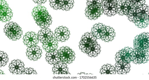 Light Green vector natural layout with flowers. Colorful flowers in natural style on simple background. Colorful pattern for spring parties.