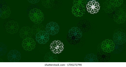 Light Green vector natural layout with flowers. Colorful flowers in natural style on simple background. Colorful pattern for spring parties.