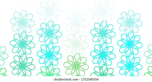 Light Green vector natural layout with flowers. Simple colored illustration with abstarct flowers. Smart design for leaflets, books.