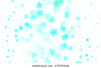 Light Green vector natural pattern with flowers. Doodle illustration of flowers in Origami style. Template for backgrounds of cell phones.