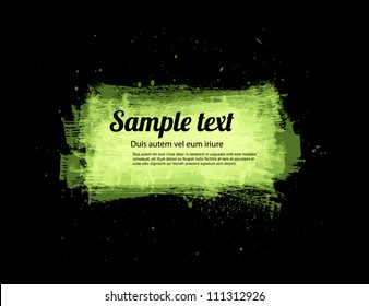 Light green vector painted grungy banner / background on black