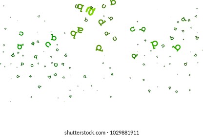 Light Green vector pattern with ABC symbols. Blurred design in simple style with signs of alphabet. Smart design for your business advert of university.