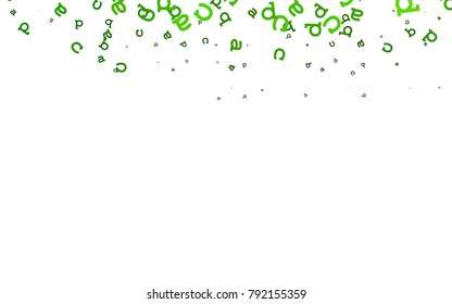 Light Green vector pattern with ABC symbols. Modern geometrical illustration with ABC english symbols. Best design for your ad, poster, banner of college.