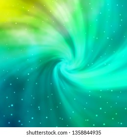 Light Green vector pattern with abstract stars. Colorful illustration with abstract gradient stars. Theme for cell phones.