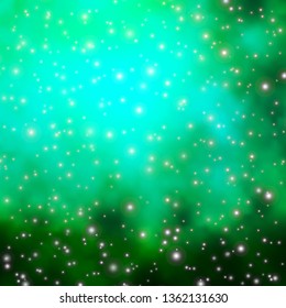 Light Green vector pattern with abstract stars. Colorful illustration in abstract style with gradient stars. Pattern for wrapping gifts.