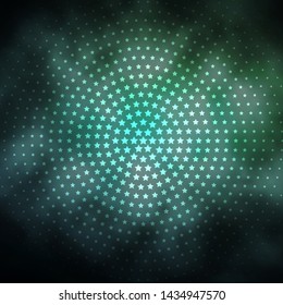 Light Green vector pattern with abstract stars. Decorative illustration with stars on abstract template. Best design for your ad, poster, banner.