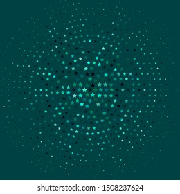 Light Green vector pattern with abstract stars. Decorative illustration with stars on abstract template. Pattern for wrapping gifts.