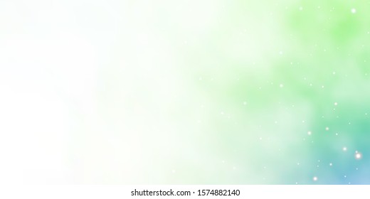 Light Green vector pattern with abstract stars. Blur decorative design in simple style with stars. Design for your business promotion.