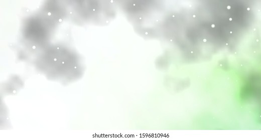 Light Green vector pattern with abstract stars. Shining colorful illustration with small and big stars. Best design for your ad, poster, banner.