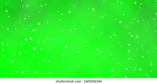 Light Green vector pattern with abstract stars. Blur decorative design in simple style with stars. Pattern for new year ad, booklets.