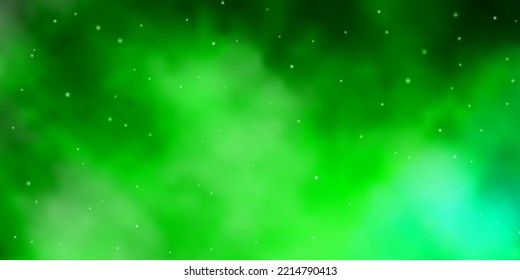 Light Green vector pattern with abstract stars. Shining colorful illustration with small and big stars. Pattern for websites, landing pages.