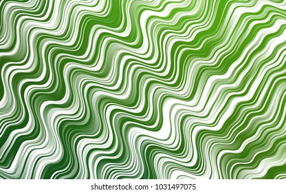 Light Green vector pattern with bent lines. Blurred geometric sample with gradient bubbles.  A new texture for your  ad, booklets, leaflets.