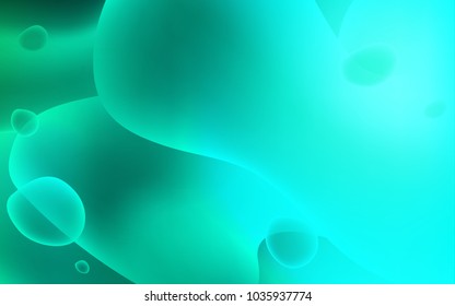 Light Green vector pattern with bent lines. Blurred geometric sample with gradient bubbles.  The best blurred design for your business.