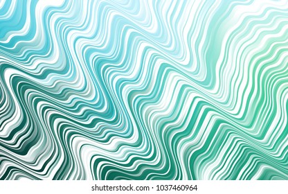 Light Green vector pattern with bent ribbons. Creative illustration in halftone marble style with gradient. A new texture for your  ad, booklets, leaflets.