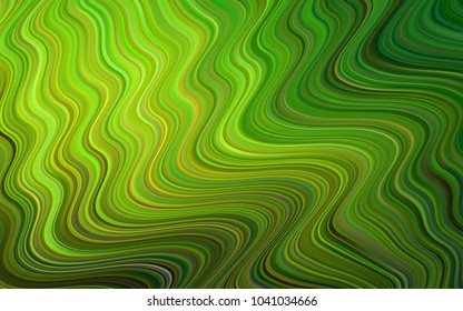 Light Green vector pattern with bent lines. Blurred geometric sample with gradient bubbles.  Pattern for your business design.