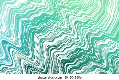 Light Green vector pattern with bent lines. Shining illustration, which consist of blurred lines, circles. Marble design for your web site.