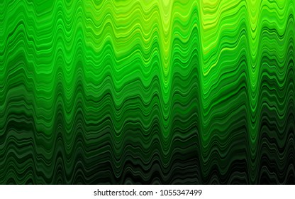Light Green vector pattern with bent ribbons. Glitter abstract illustration with wry lines. The template for cell phone backgrounds.