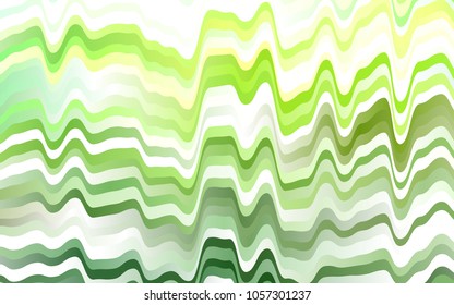 Light Green vector pattern with bent ribbons. Shining illustration, which consist of blurred lines, circles. Marble design for your web site.