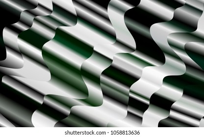 Light Green vector pattern with bent ribbons. Shining crooked illustration in marble style. The template for cell phone backgrounds.