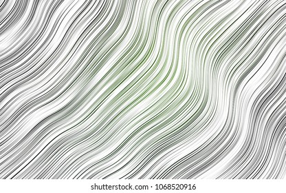 Light Green vector pattern with bent lines. Glitter abstract illustration with wry lines. A completely new marble design for your business.
