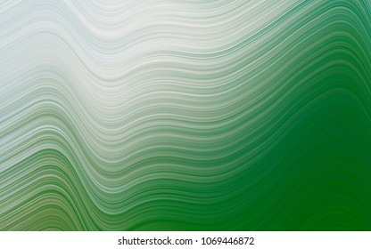 Light Green vector pattern with bent lines. Blurred geometric sample with gradient bubbles.  A new texture for your  ad, booklets, leaflets.
