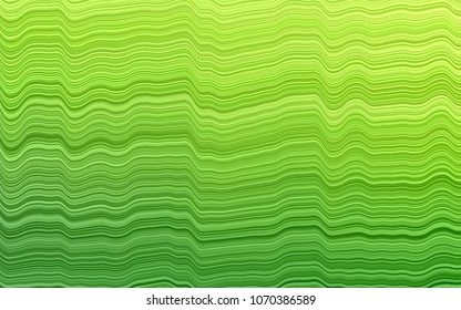 Light Green vector pattern with bent lines. Glitter abstract illustration with wry lines. Textured wave pattern for backgrounds.