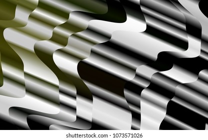 Light Green vector pattern with bent ribbons. A completely new color illustration in marble style. A new texture for your  ad, booklets, leaflets.