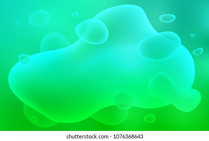 Light Green vector pattern with bent ribbons. Blurred geometric sample with gradient bubbles.  New composition for your brand book.