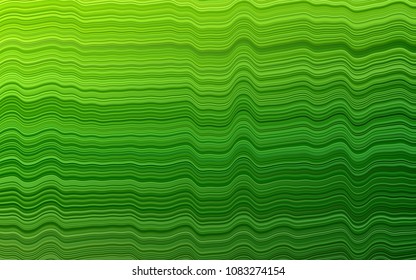 Light Green vector pattern with bent ribbons. Colorful abstract illustration with gradient lines. Brand-new design for your ads, poster, banner.