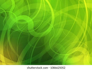 Light Green vector pattern with bent lines. Shining crooked illustration in marble style. New composition for your brand book.