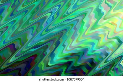 Light Green vector pattern with bent ribbons. A sample with blurred bubble shapes. The template for cell phone backgrounds.
