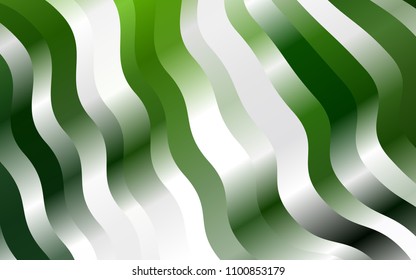 Light Green vector pattern with bent ribbons. A vague circumflex abstract illustration with gradient. A new texture for your  ad, booklets, leaflets.