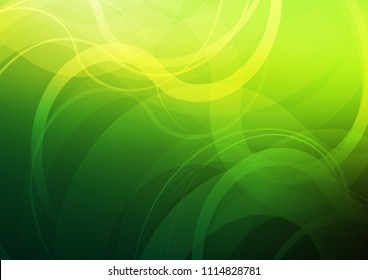 Light Green vector pattern with bent ribbons. Shining illustration, which consist of blurred lines, circles. The template for cell phone backgrounds.