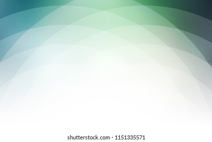 Light Green vector pattern with bent lines. Blurred geometric sample with gradient bubbles.  Marble style for your business design.