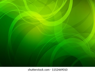 Light Green vector pattern with bent ribbons. A sample with blurred bubble shapes. Marble style for your business design.