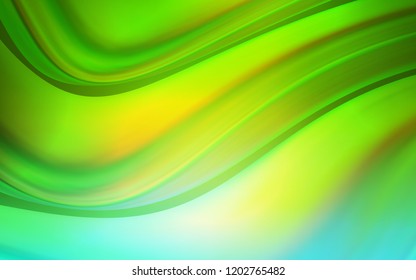 Light Green vector pattern with bent lines. Modern gradient abstract illustration with bandy lines. The template for cell phone backgrounds.