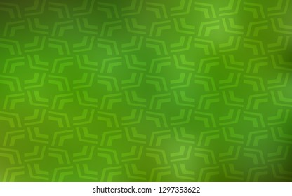 Light Green vector pattern with bent ribbons. A sample with blurred bubble shapes. New composition for your brand book.