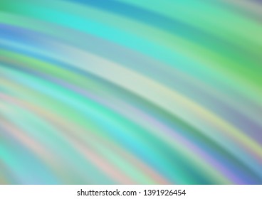 Light Green vector pattern with bent ribbons. Glitter abstract illustration with wry lines. The elegant pattern for brand book.