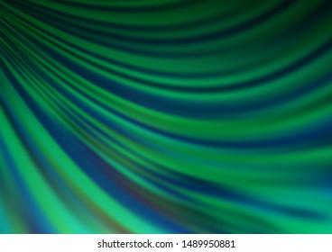 Light Green vector pattern with bent ribbons. Glitter abstract illustration with wry lines. The template for cell phone backgrounds.