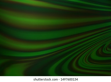 Light Green vector pattern with bent ribbons. Geometric illustration in marble style with gradient.  A new texture for your  ad, booklets, leaflets.